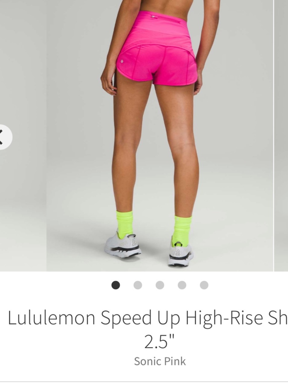 Lululemon Speed Up High Rise Shorts 2.5” Sonic Pink Sz 4 - Picture 4 of 9